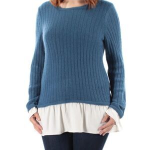 Kenzie Womens Knit Contrast Pullover Sweater
